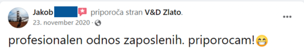 Mnenje V&D ZLATO Jakob