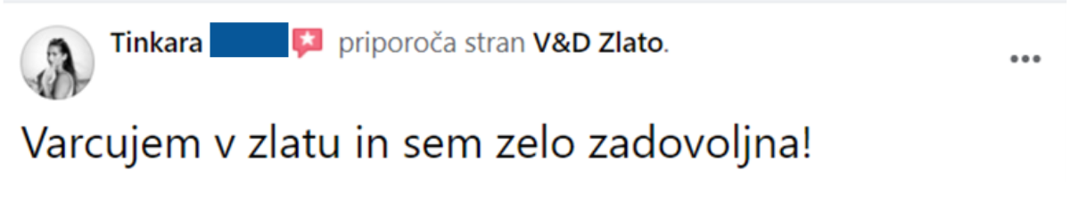 Mnenje V&D ZLATO Tinkara