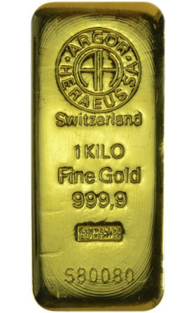 Naložbeno zlato: 1000g (1kg) zlata palica Argor Heraeus