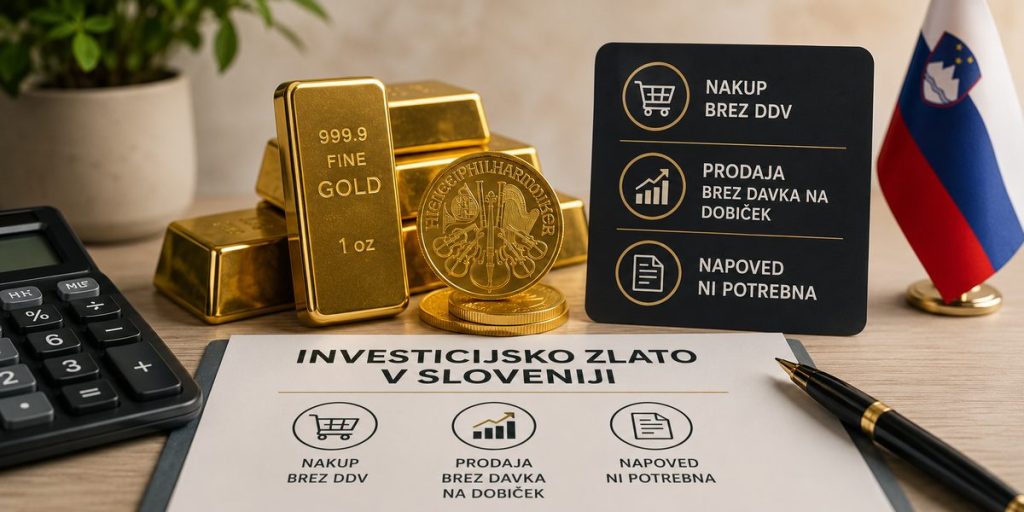 Davčna obravnava prodaje fizičnega investicijskega zlata v Sloveniji